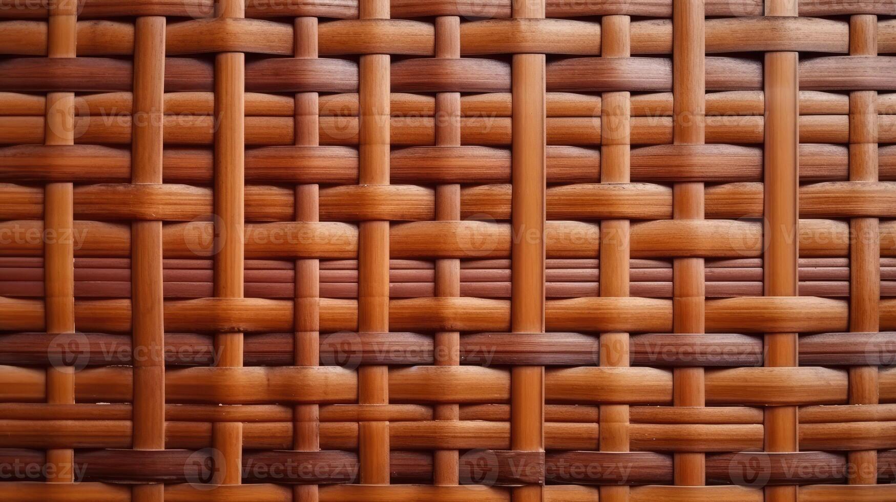 AI generated Brown bamboo weave texture, a nature background with handicraft charm. Ai Generated. photo