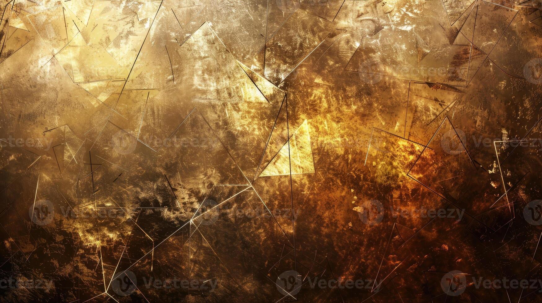 AI generated Shiny gold geometric metal texture adds elegance and sophistication, Ai Generated. photo