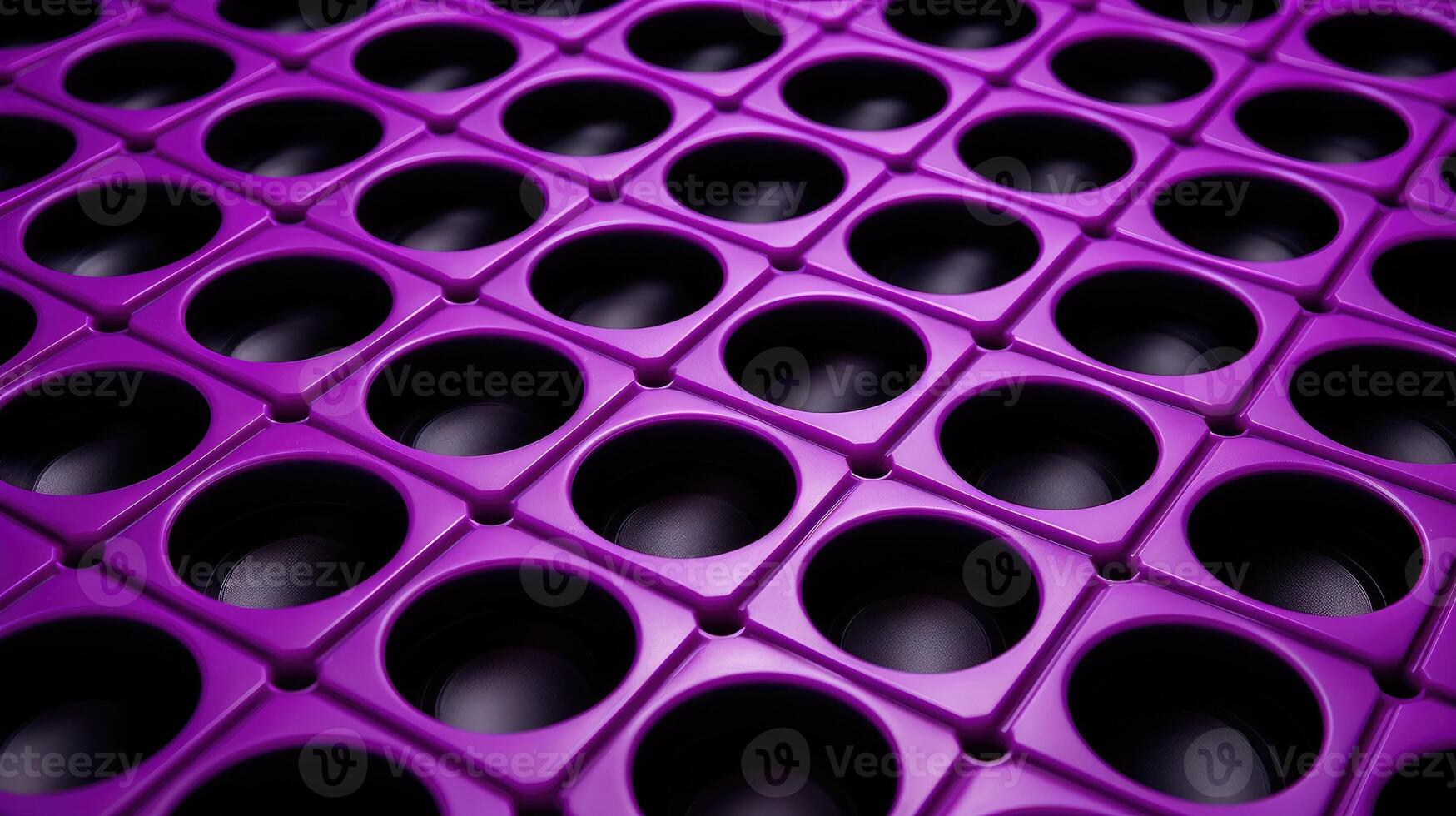 AI generated Chic purple construction plate adorned with bold black circles, a stylish and modern statement. Ai Generated. photo
