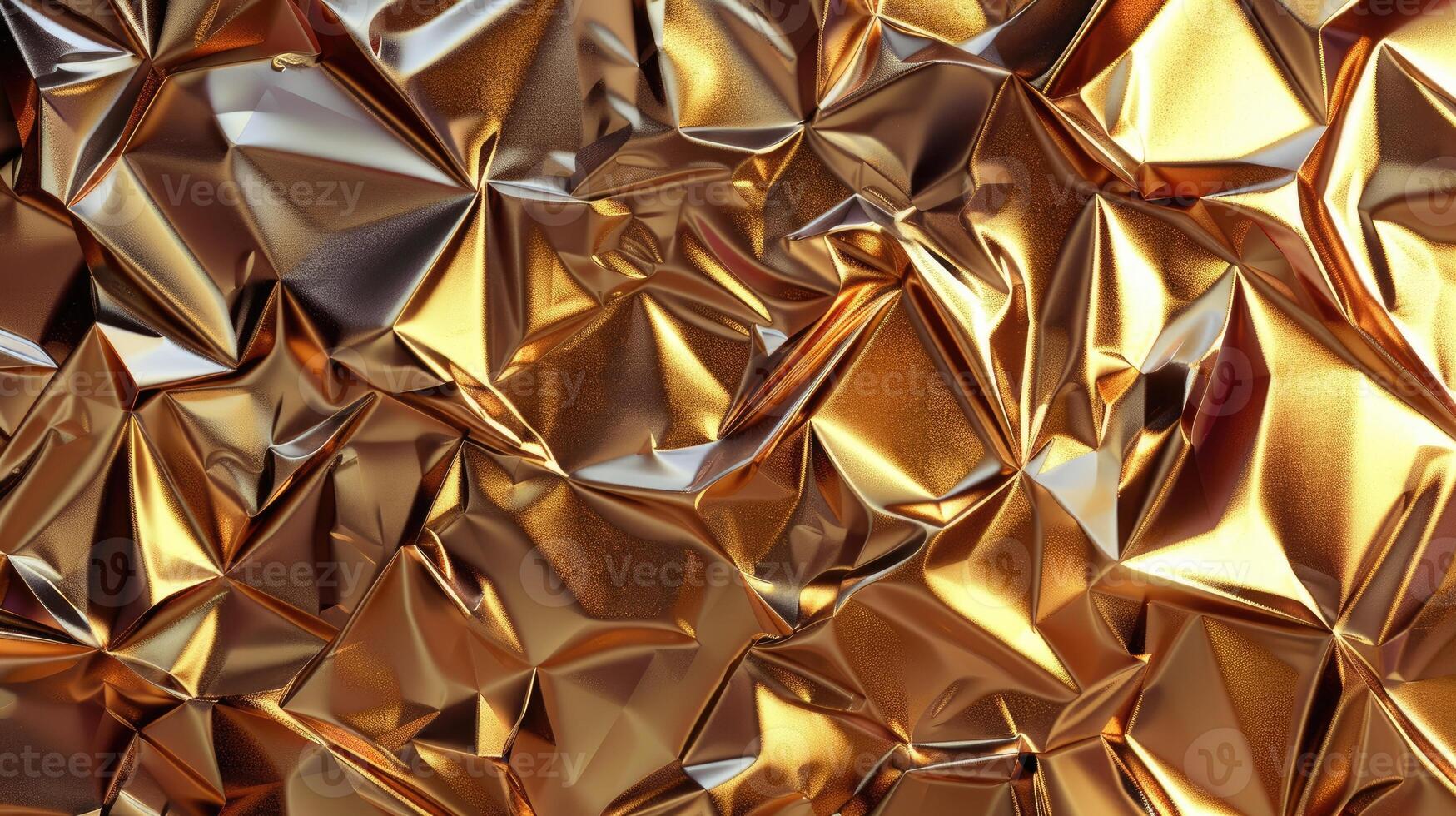 AI generated Shiny gold geometric metal texture adds elegance and sophistication, Ai Generated. photo