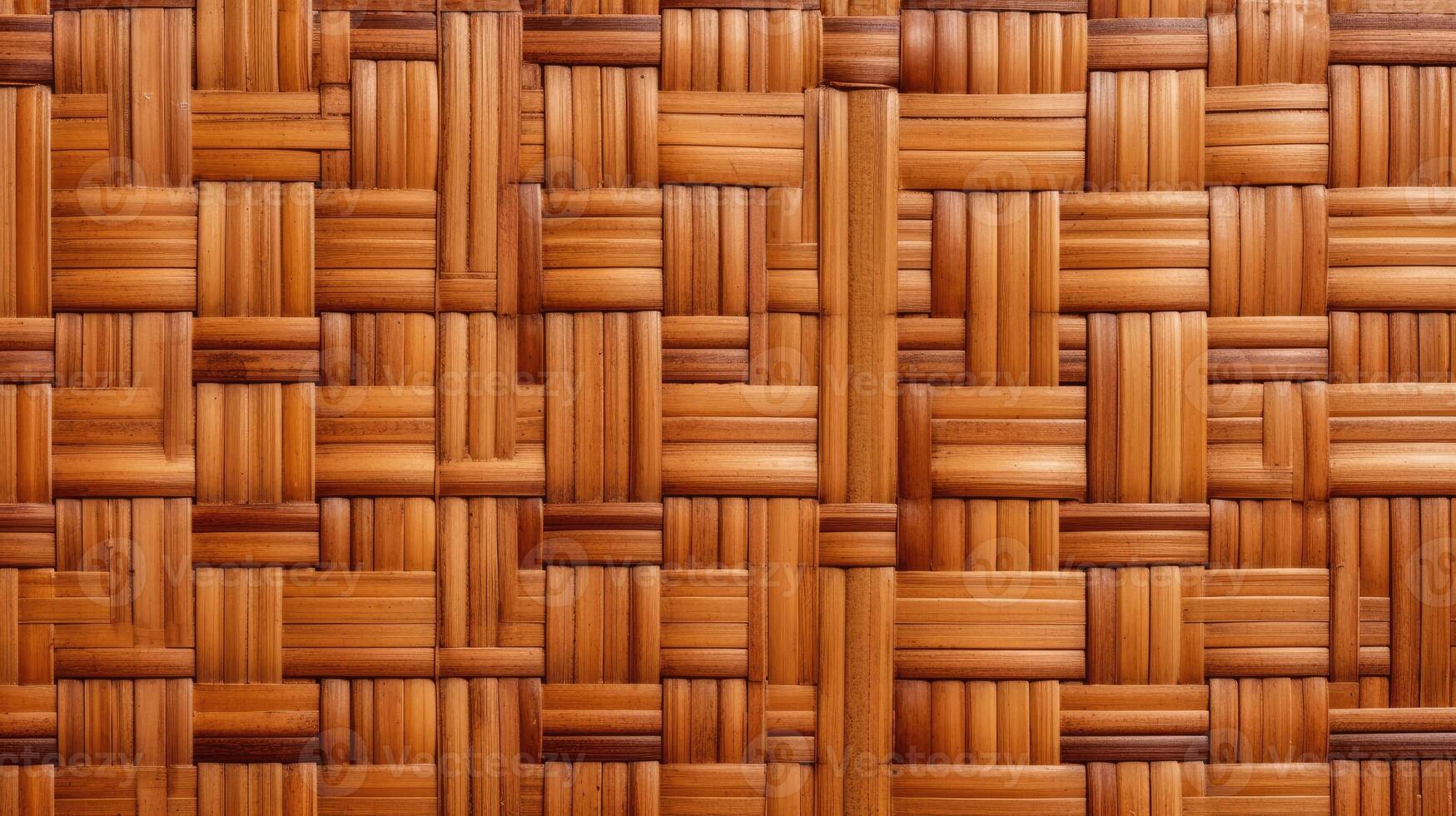 AI generated Brown bamboo weave texture, a nature background with handicraft charm. Ai Generated. photo