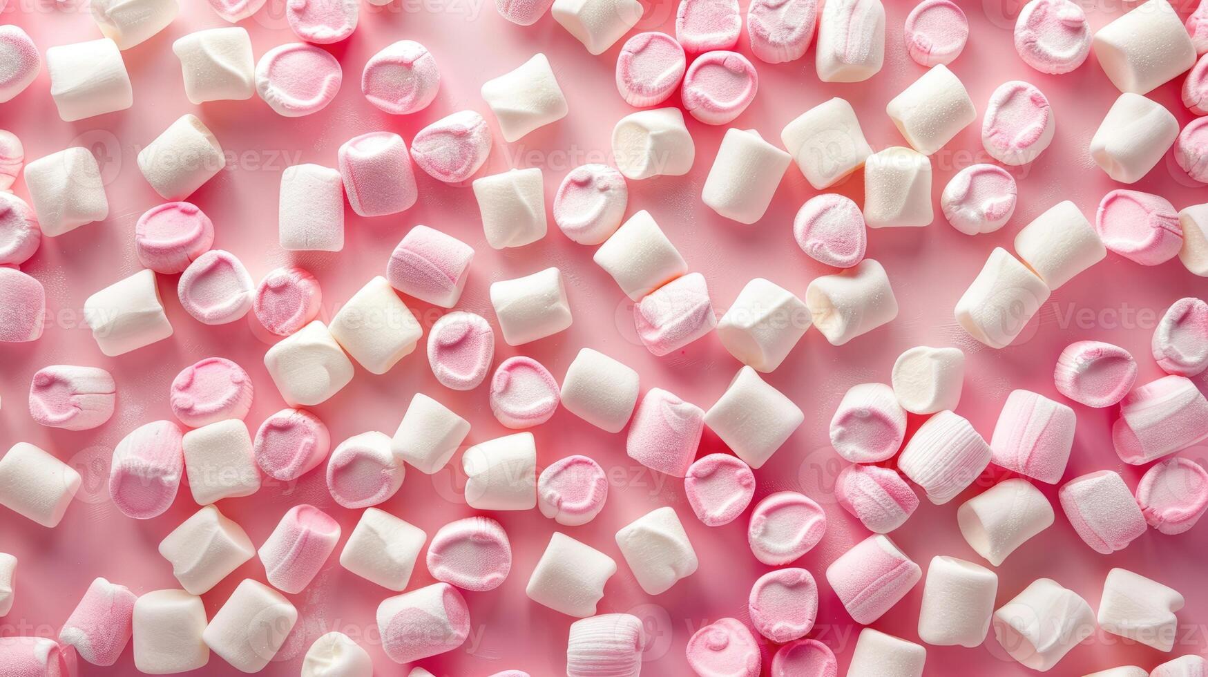 AI generated Sweet background filled with fluffy white marshmallows, a delightful scene. Ai Generated. photo