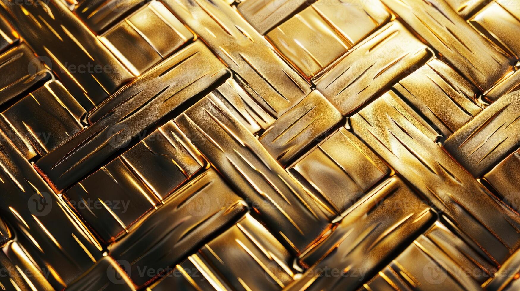 AI generated Shiny gold geometric metal texture adds elegance and sophistication, Ai Generated. photo
