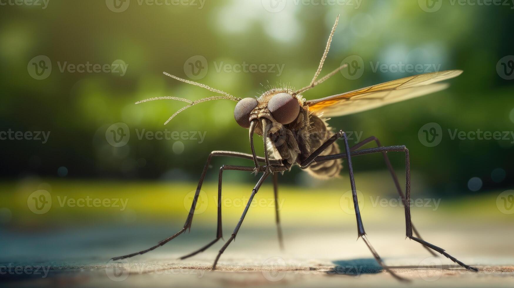 AI generated Cheerful mosquito enjoys forest surroundings, Ai Generated photo