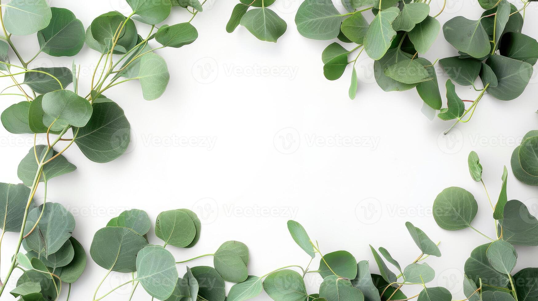 AI generated Eucalyptus wreath for decor. Ai Generated. photo