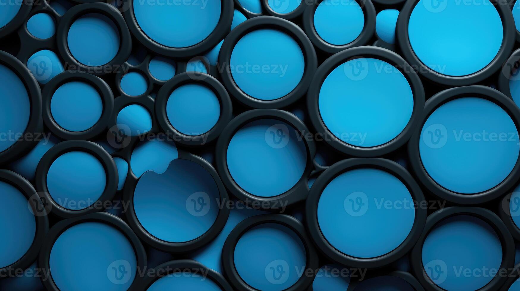AI generated Blue plastic construction plate adorned with sleek black circles for a modern touch. Ai Generated. photo