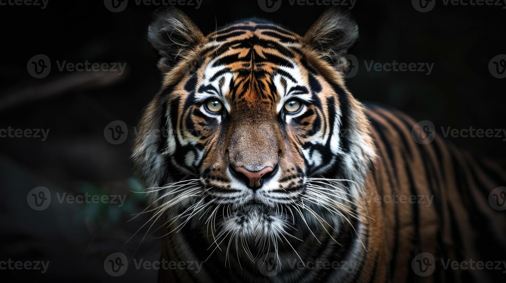 ai generado sumatra tigre, críticamente en peligro, icónico grande gato de Sumatra. ai generado foto