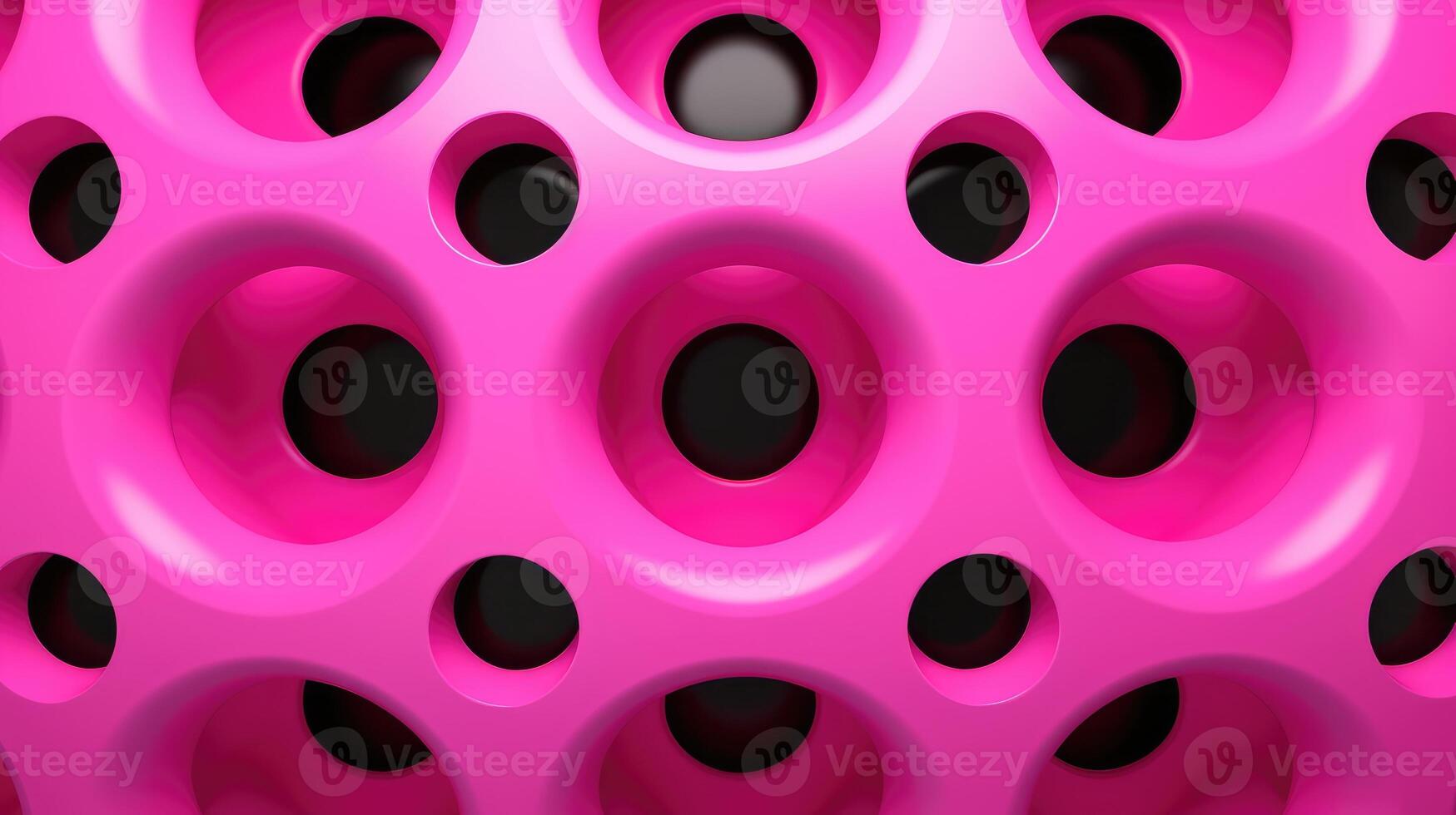 AI generated Playful pink construction plate adorned with bold black circles, a vibrant and modern touch. Ai Generated. photo