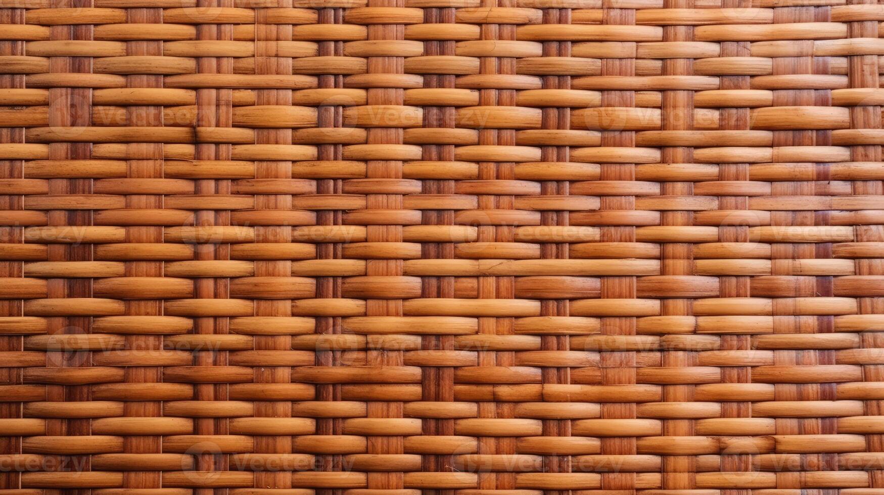 AI generated Brown bamboo weave texture, a nature background with handicraft charm. Ai Generated. photo