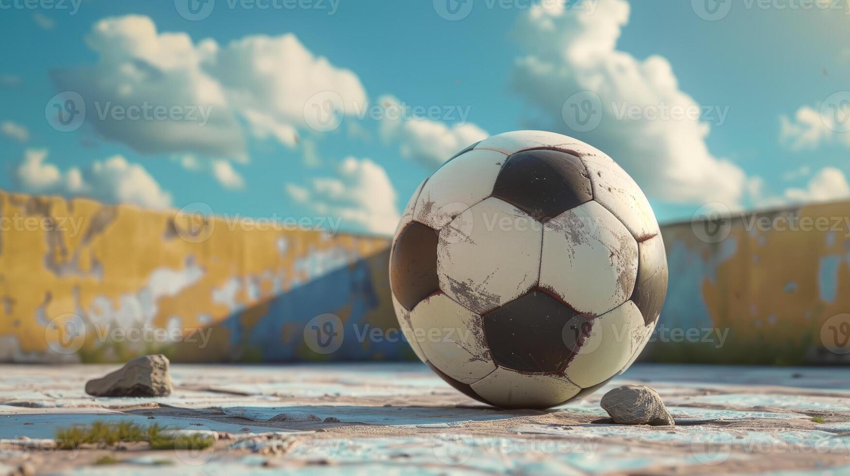 AI generated Explore the intricacy of a 3D rendered soccer ball, where cutting-edge technology meets the world's most beloved sport. Ai Generated. photo