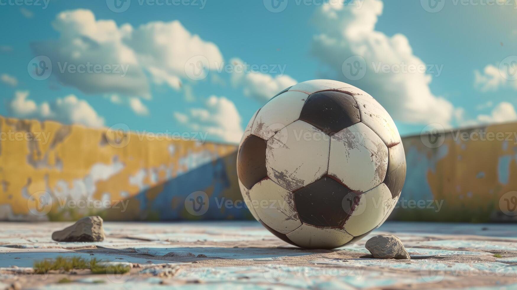 ai generado explorar el complejidad de un 3d prestados fútbol pelota, dónde innovador tecnología Satisface el del mundo más amado deporte. ai generado. foto