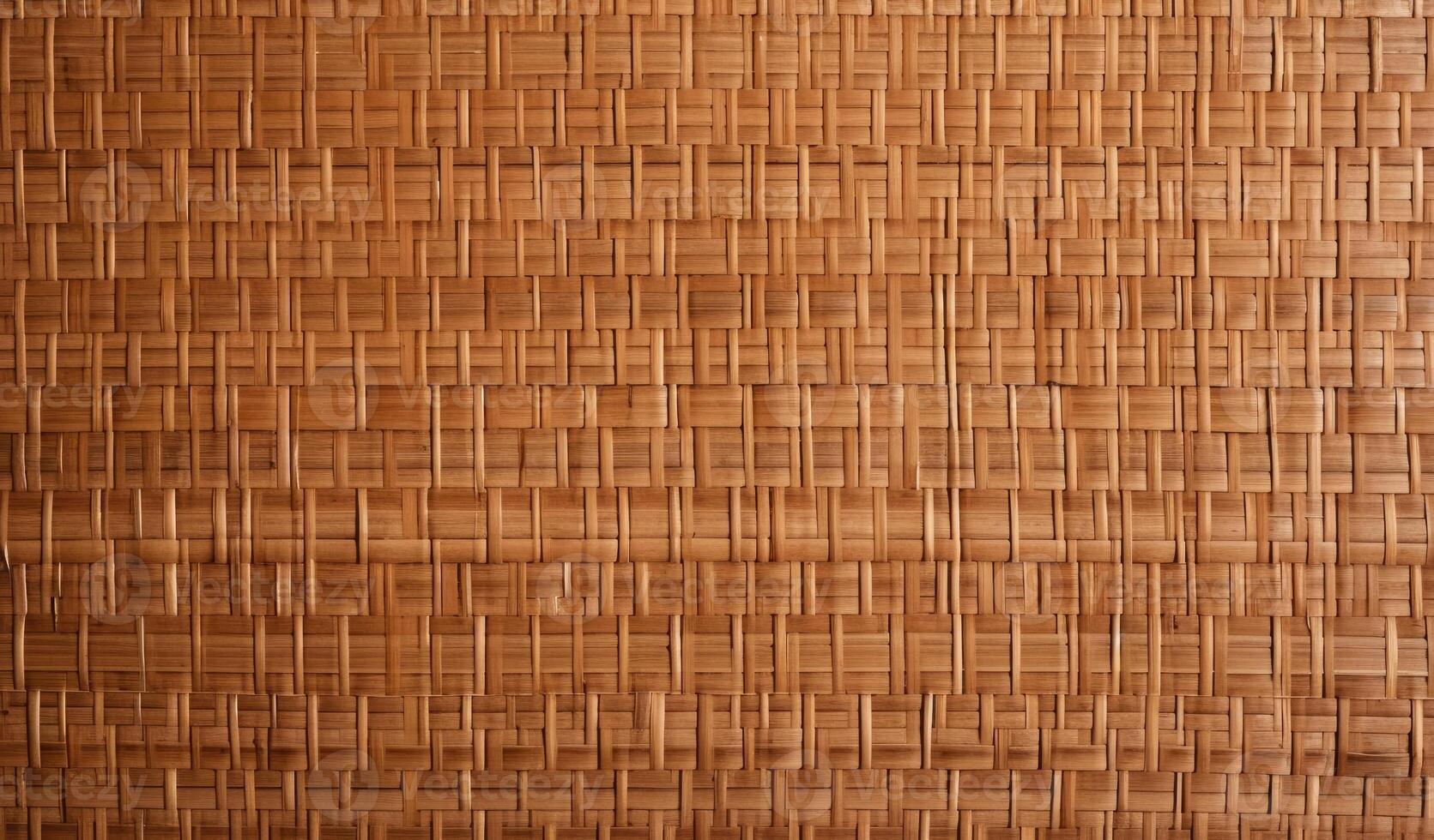 AI generated Brown bamboo weave texture, a nature background with handicraft charm. Ai Generated. photo