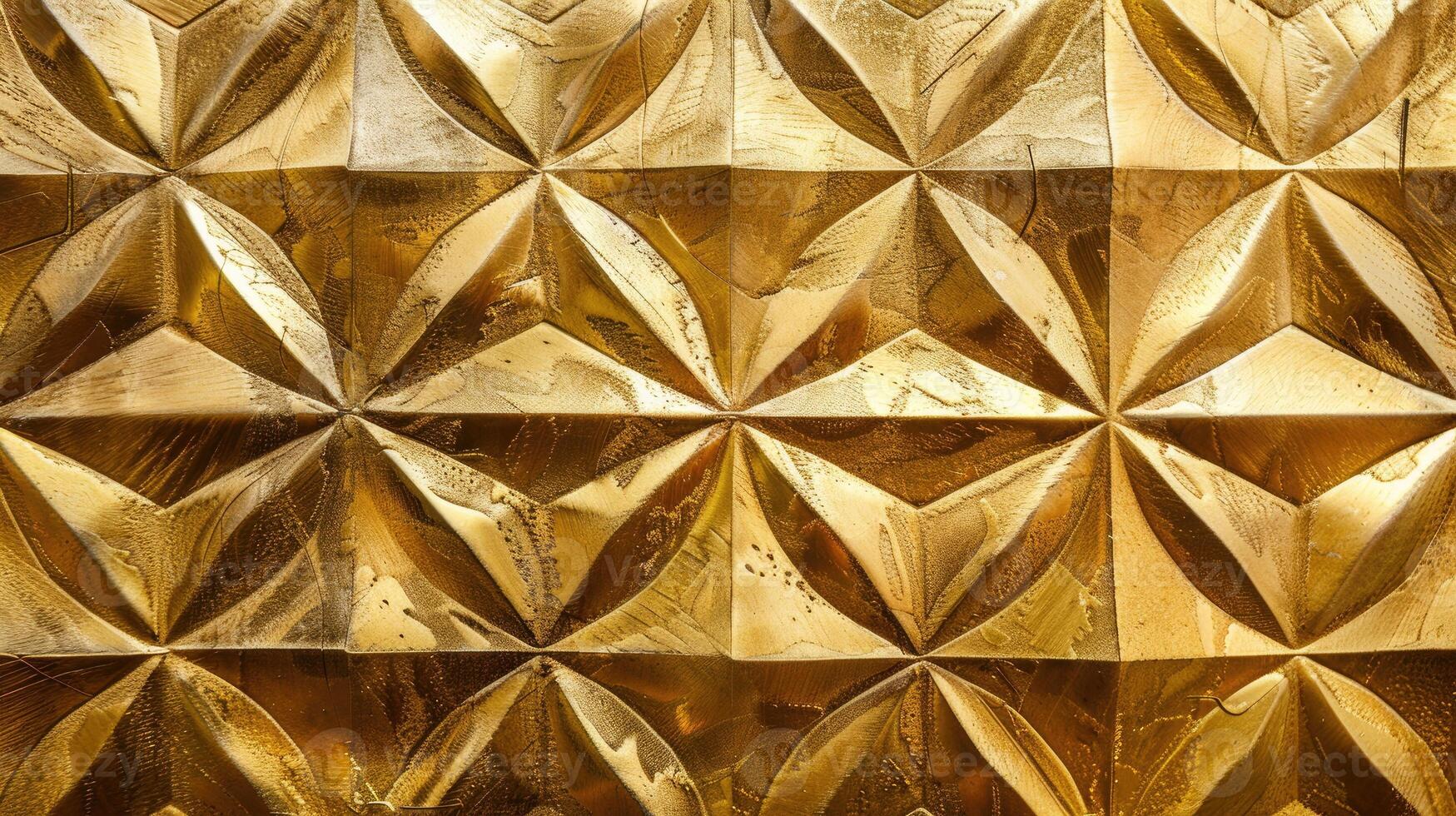 AI generated Shiny gold geometric metal texture adds elegance and sophistication, Ai Generated. photo