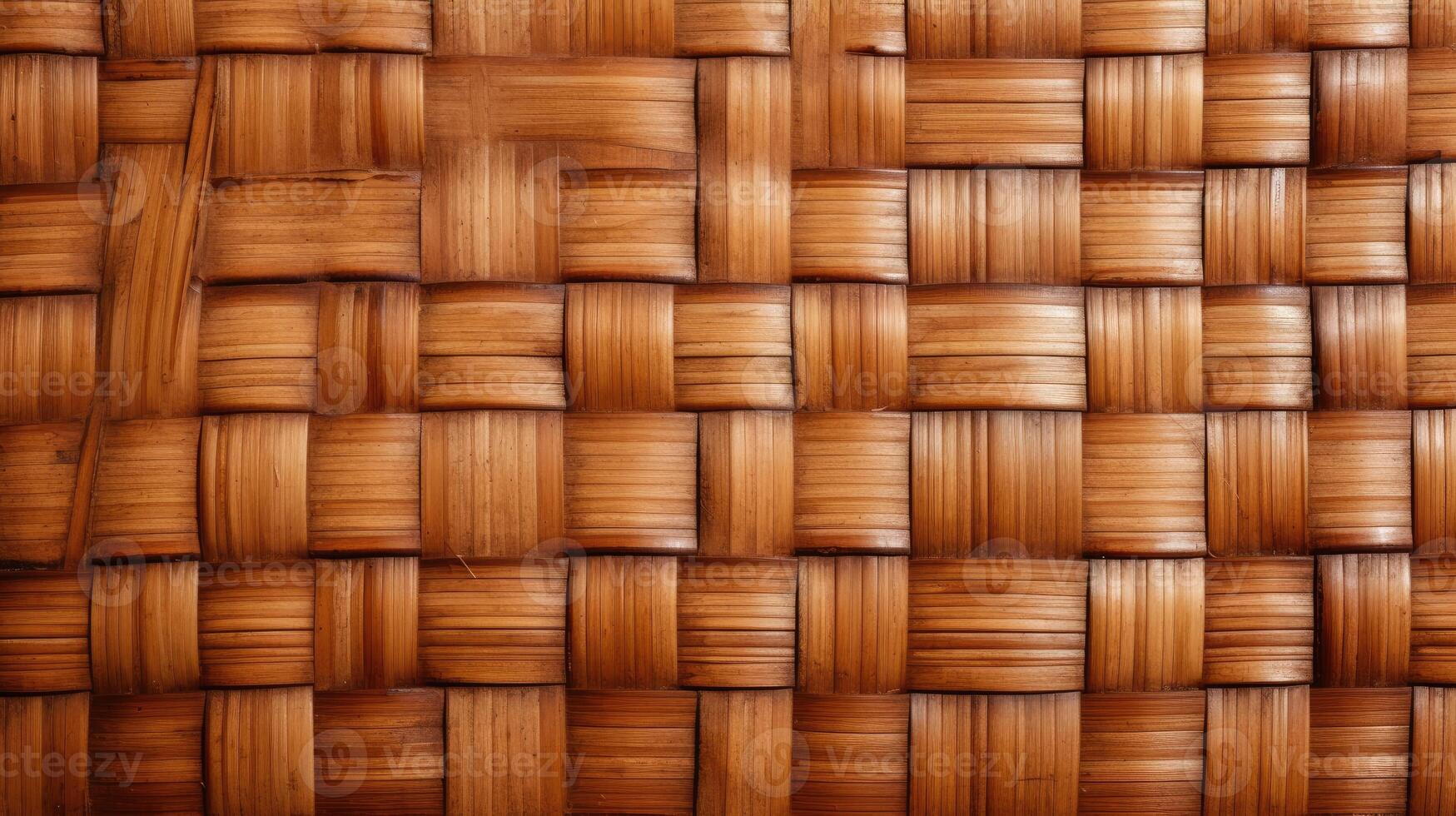 AI generated Brown bamboo weave texture, a nature background with handicraft charm. Ai Generated. photo