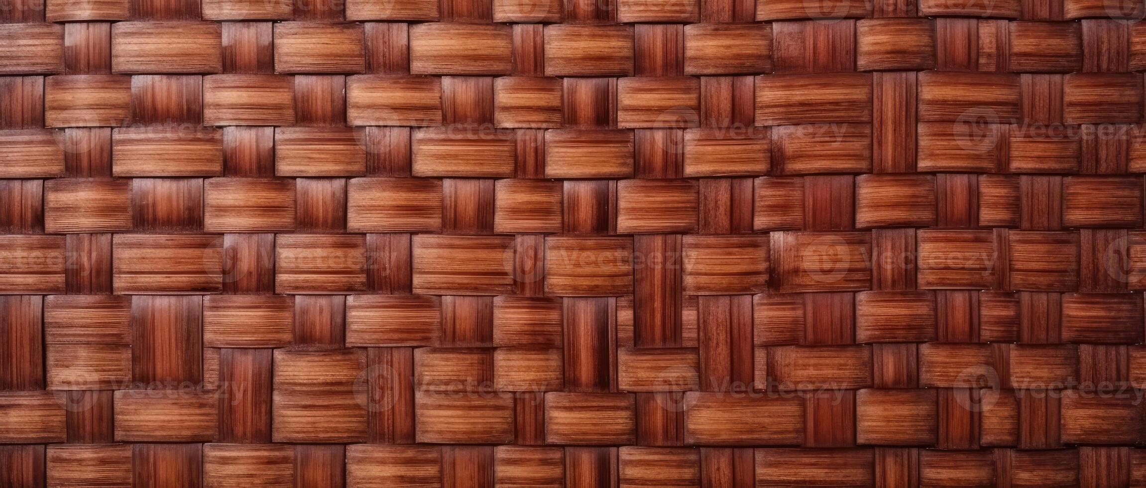 AI generated Brown bamboo weave texture, a nature background with handicraft charm. Ai Generated. photo