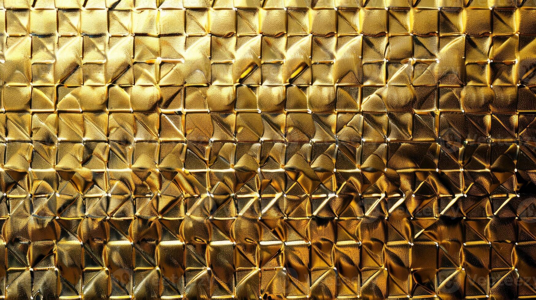 ai generado brillante oro geométrico metal textura agrega elegancia y sofisticación, ai generado. foto