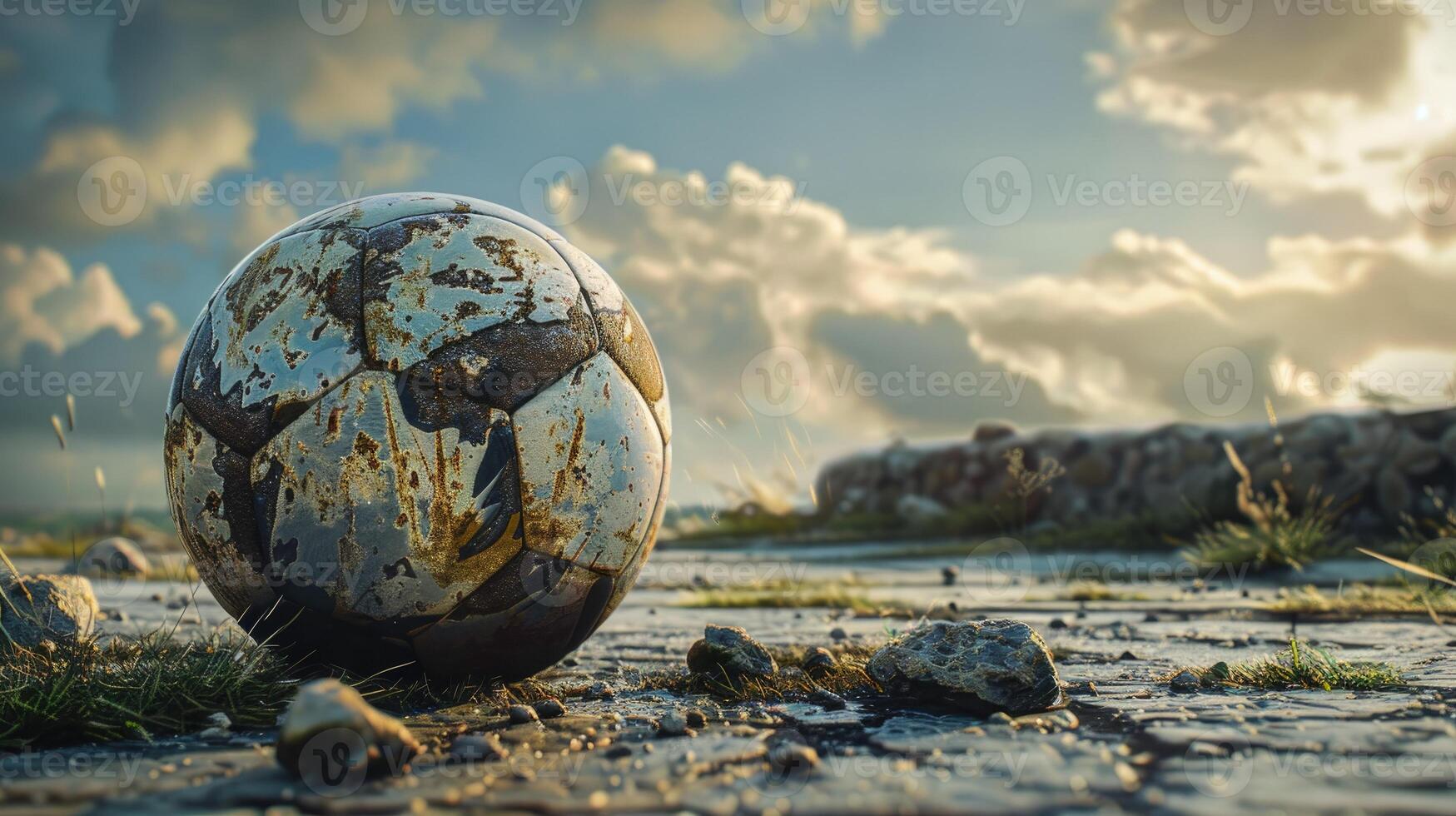 AI generated Explore the intricacy of a 3D rendered soccer ball, where cutting-edge technology meets the world's most beloved sport. Ai Generated. photo