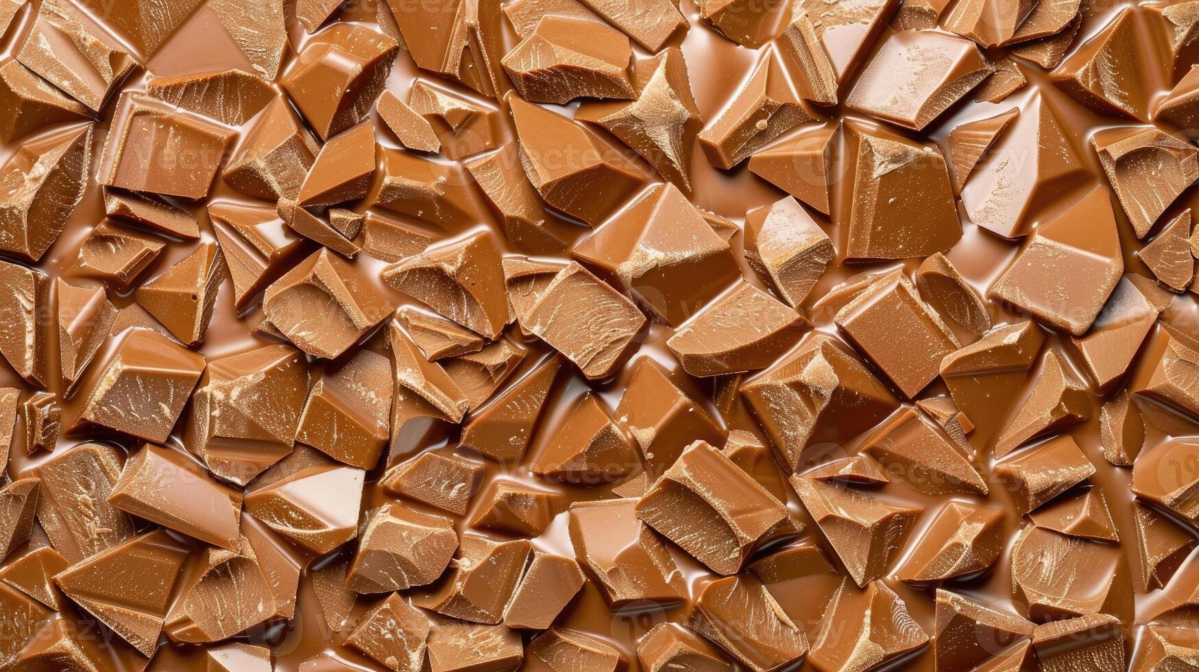 AI generated Rich texture of milk chocolate pieces tempts the senses, Ai Generated. photo