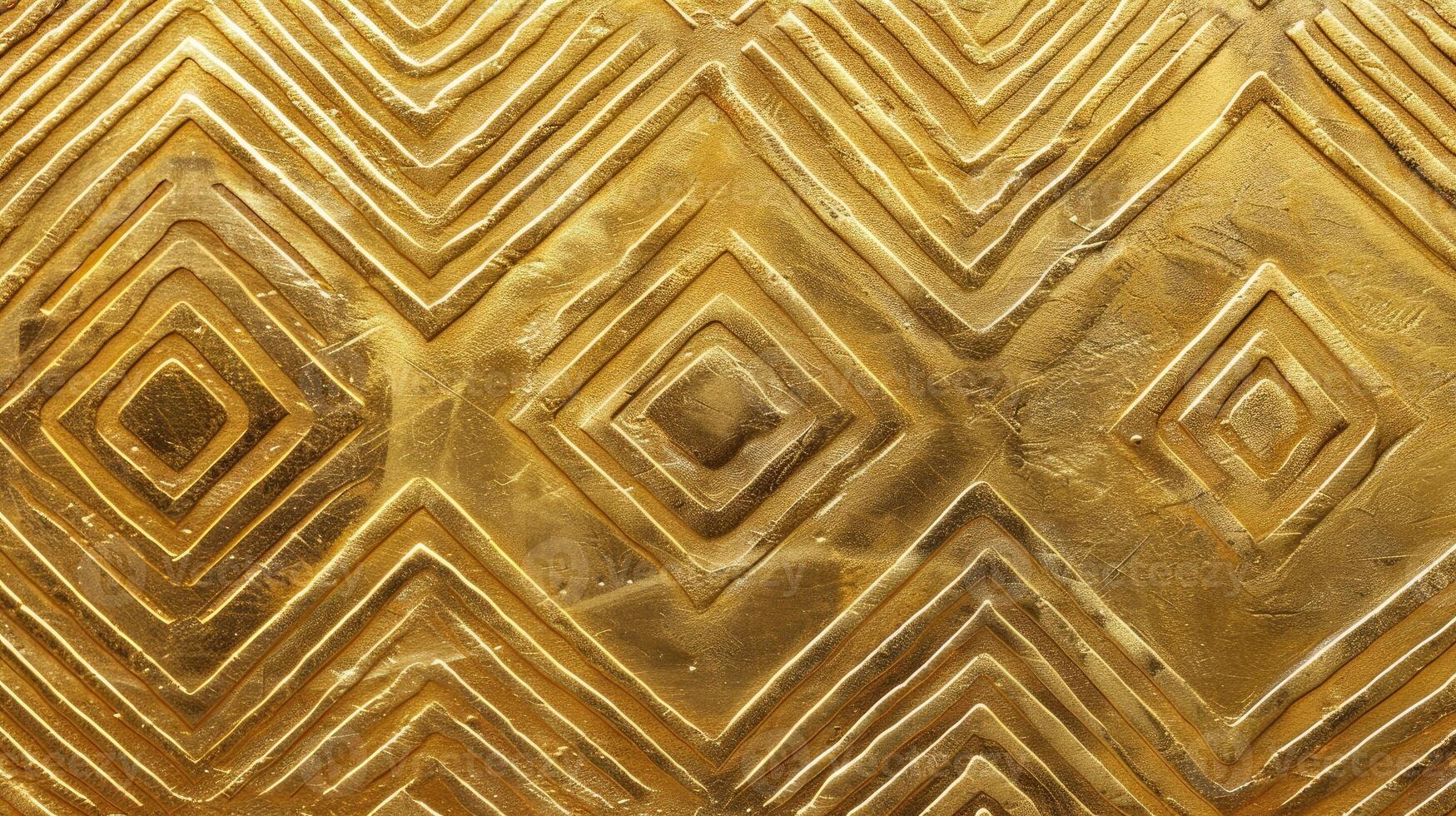 AI generated Shiny gold geometric metal texture adds elegance and sophistication, Ai Generated. photo