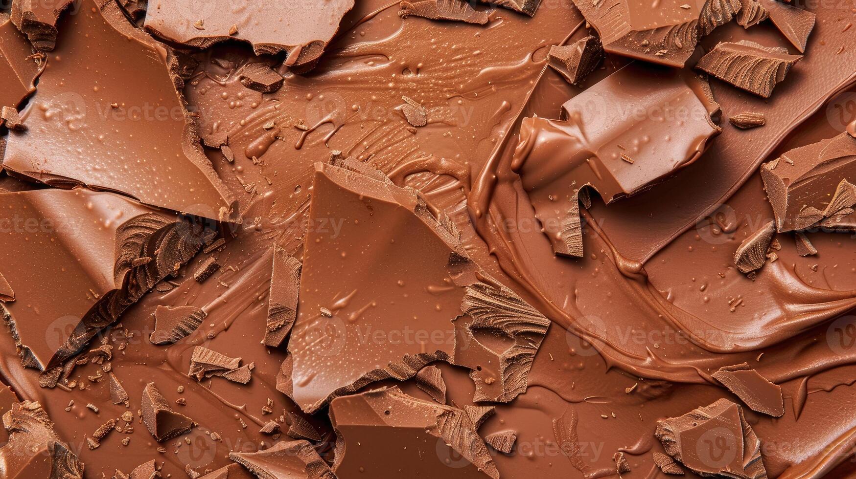 AI generated Rich texture of milk chocolate pieces tempts the senses, Ai Generated. photo