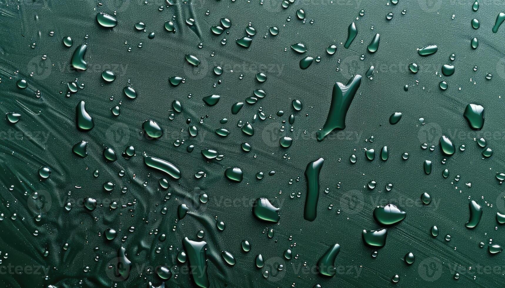 AI generated Serene green background adorned with glistening droplets of water, Ai Generated. photo