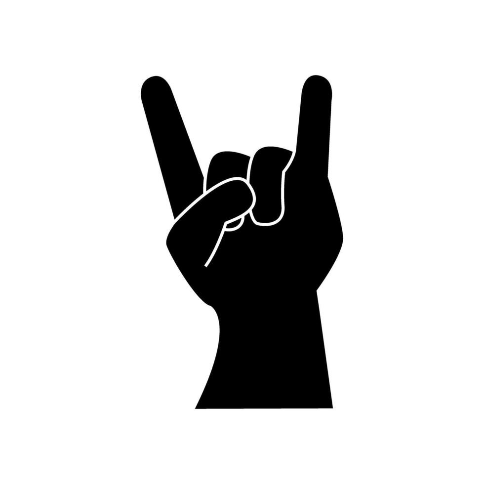 Rock hand icon vector. rock and roll illustration sign. rock concert symbol or logo. vector