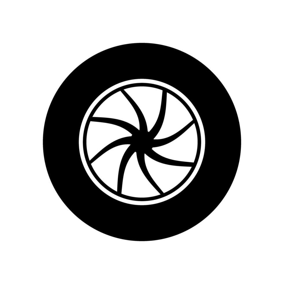 Car wheel icon vector. Wheel illustration sign. Tire service symbol or logo. vector