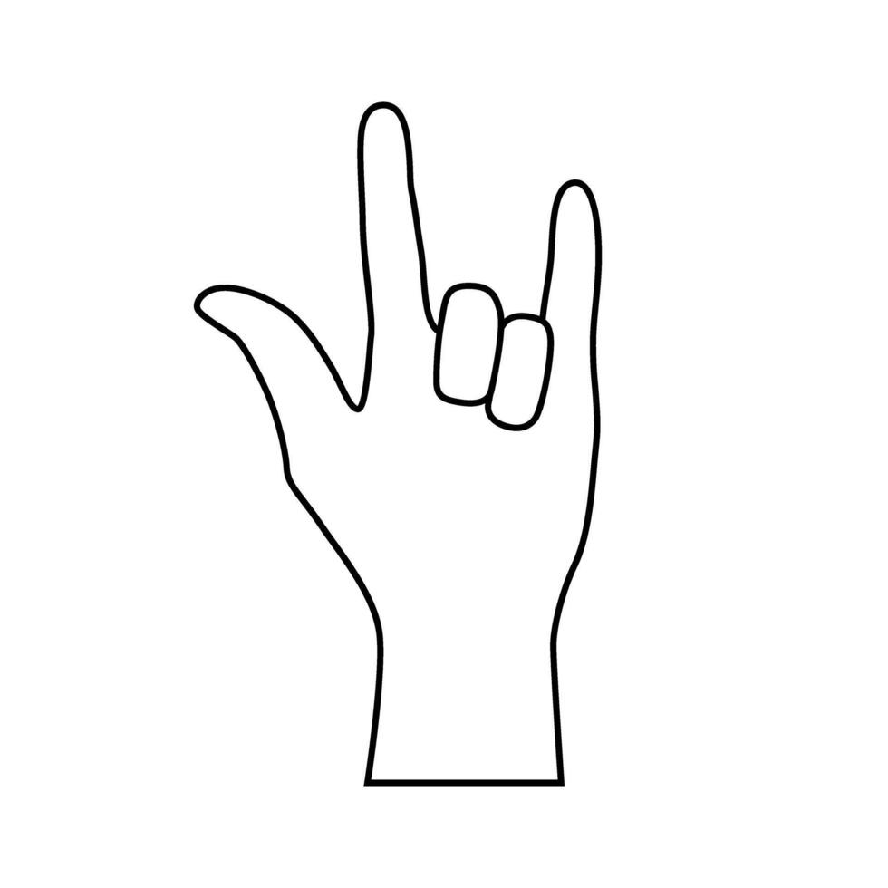 rock mano icono vector. rock y rodar ilustración signo. rock concierto símbolo o logo. vector