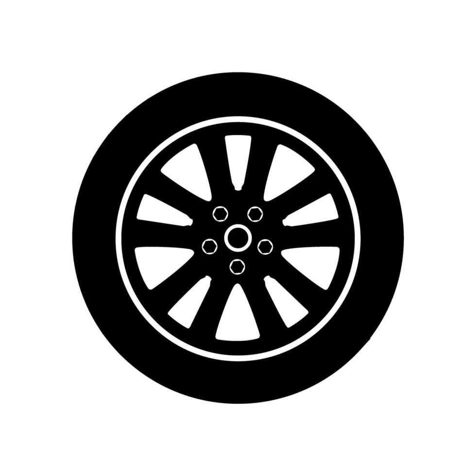 Car wheel icon vector. Wheel illustration sign. Tire service symbol or logo. vector