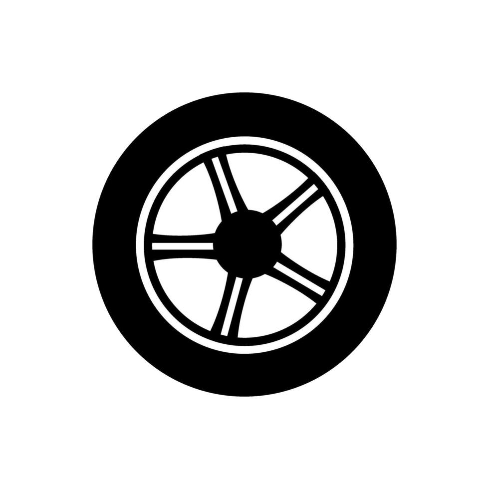 Car wheel icon vector. Wheel illustration sign. Tire service symbol or logo. vector