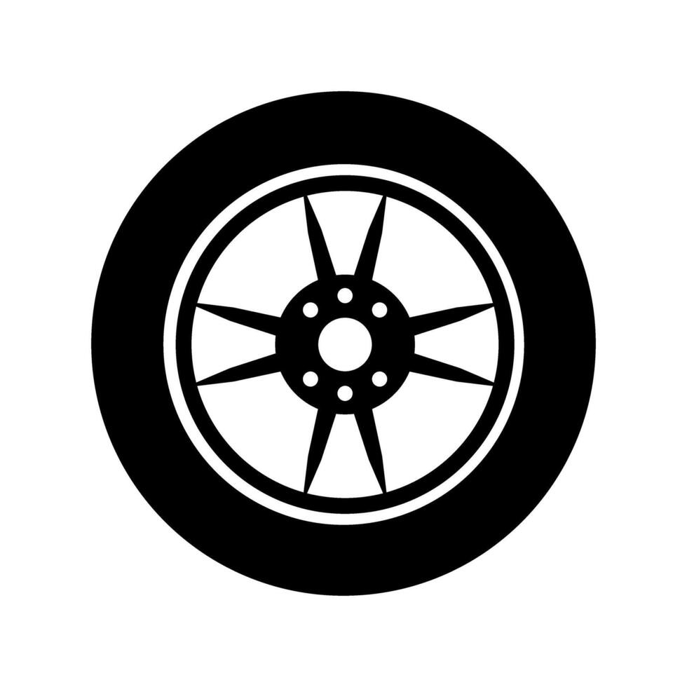 Car wheel icon vector. Wheel illustration sign. Tire service symbol or logo. vector