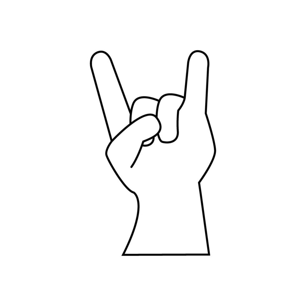 Rock hand icon vector. rock and roll illustration sign. rock concert symbol or logo. vector