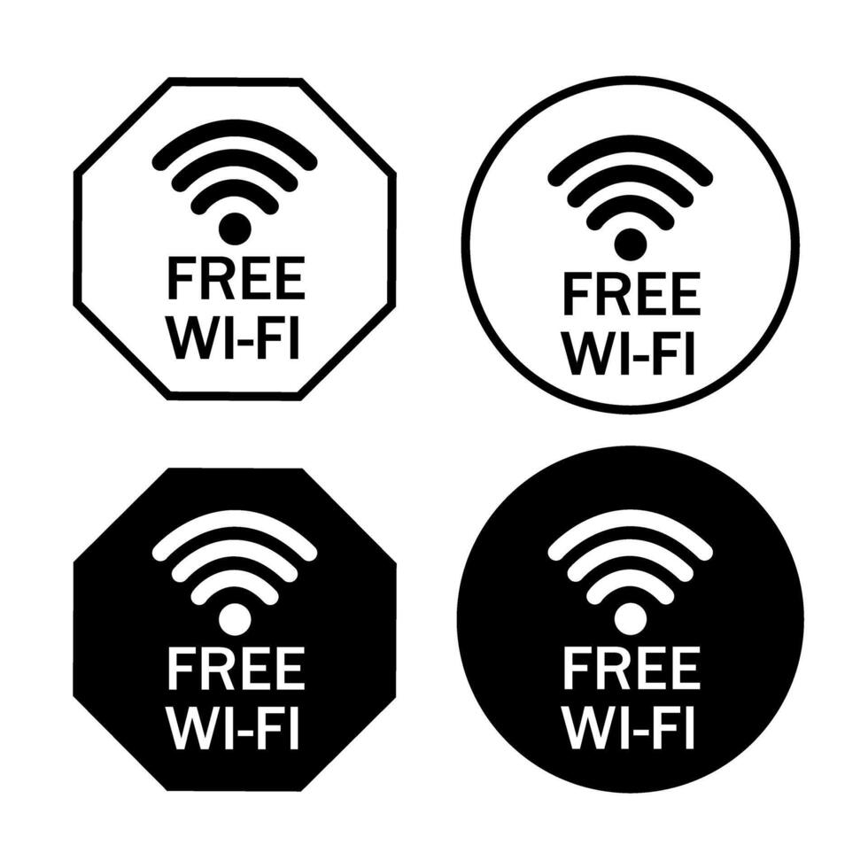 Wifi icono vector colocar. inalámbrico ilustración firmar recopilación. señal símbolo.