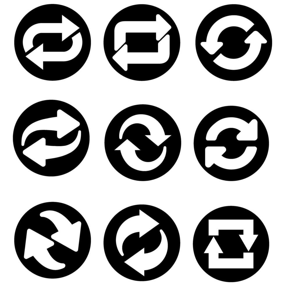 Reload icon vector set. Reset illustration sign collection. update symbol or logo.
