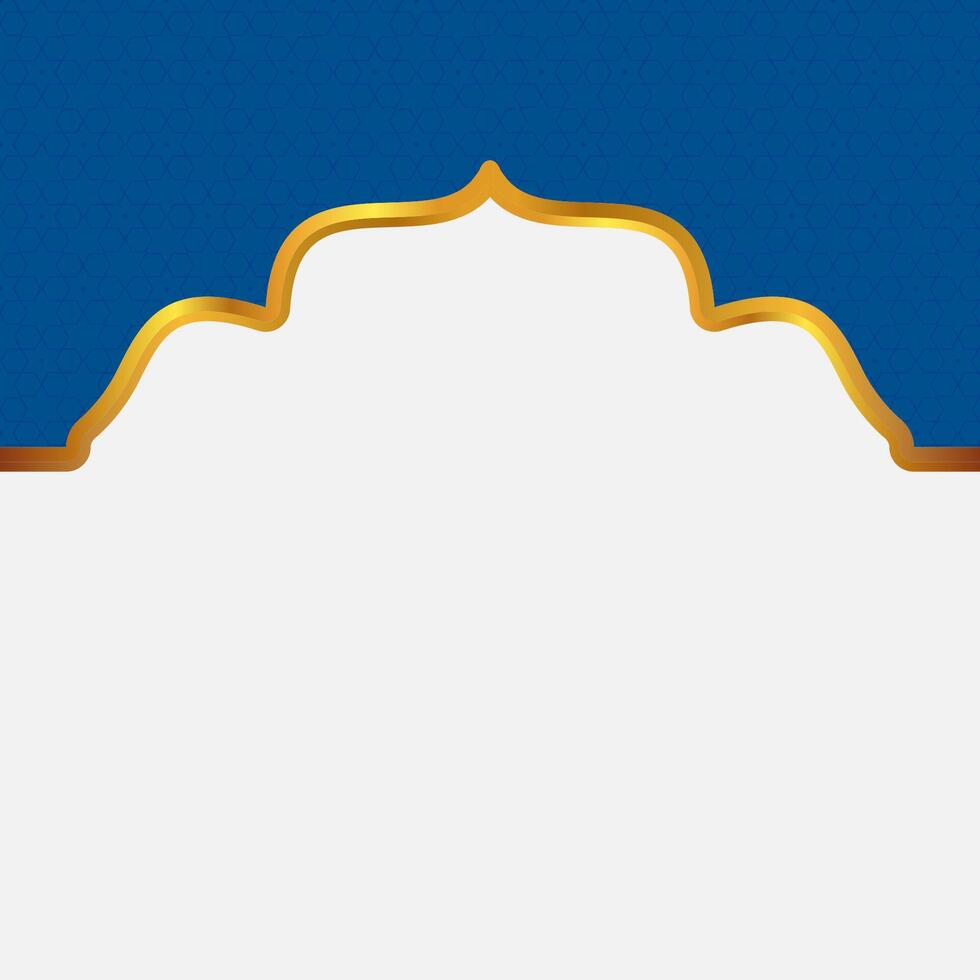 Blue Islamic Border with Golden Frame vector