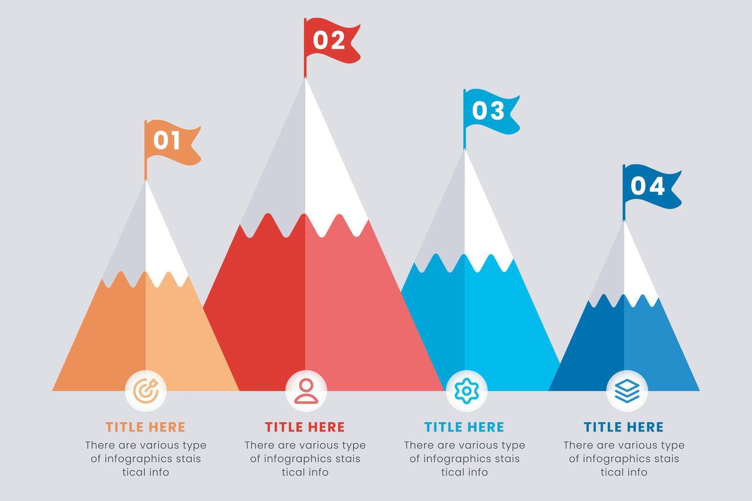 Route to Success Mountain Infographic Design is a successful startup business. Presentation slide template, Vector illustration