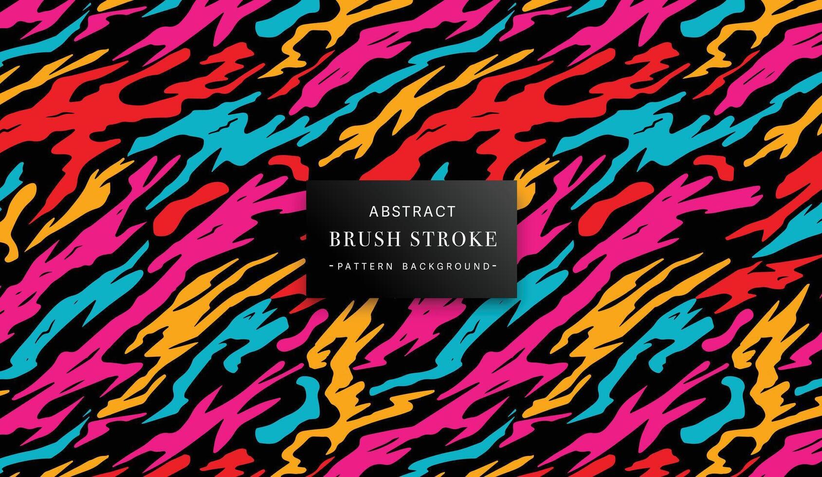 Hand painted colored brush strokes pattern on Black background vector