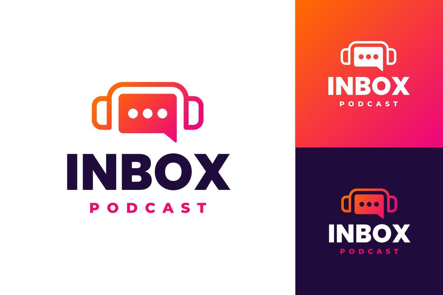 Podcast Logo Vector Icon in modern and minimalist style