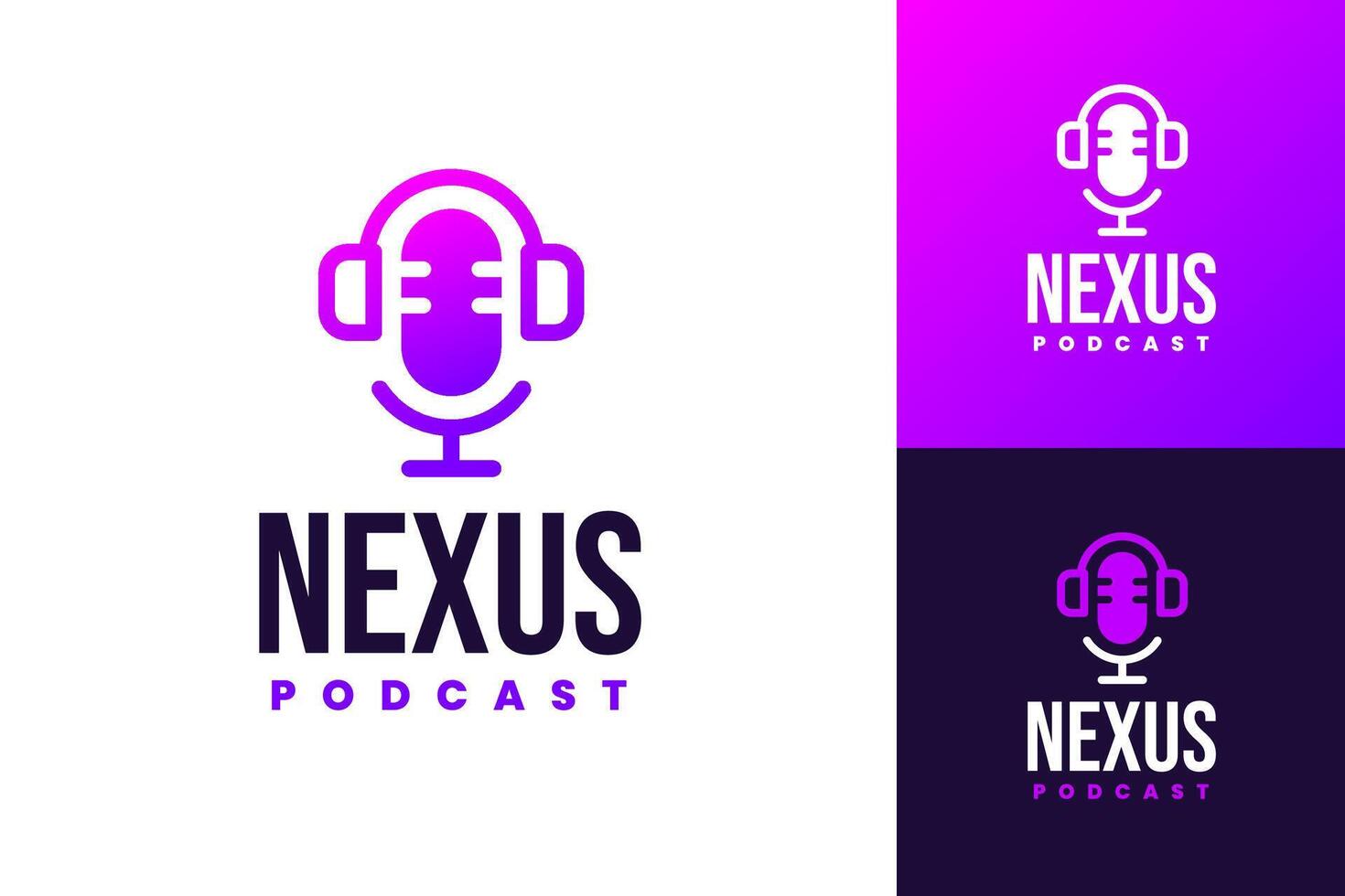 Podcast Logo Vector Icon in modern and minimalist style