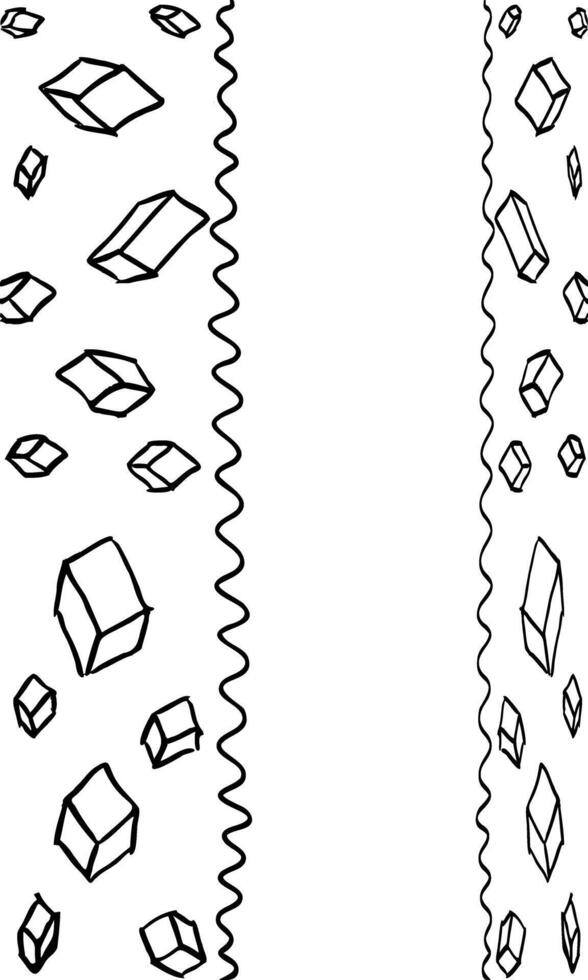 a couple of doodle style border options made from abstract cubic shapes vector