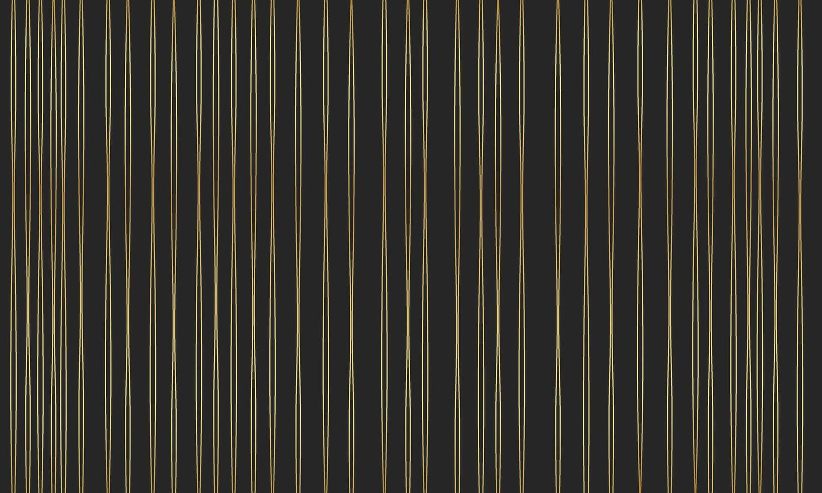 Background of golden vertical iridescent thin stripes on a black background vector
