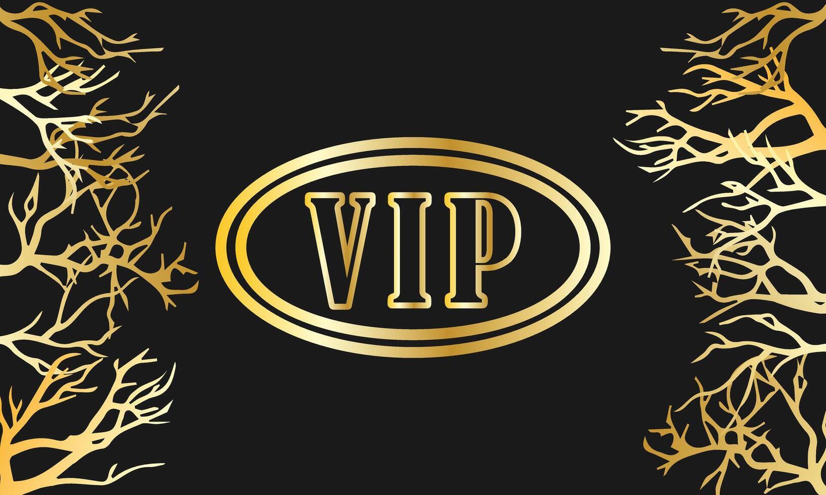 VIP card for participants on black with golden vector