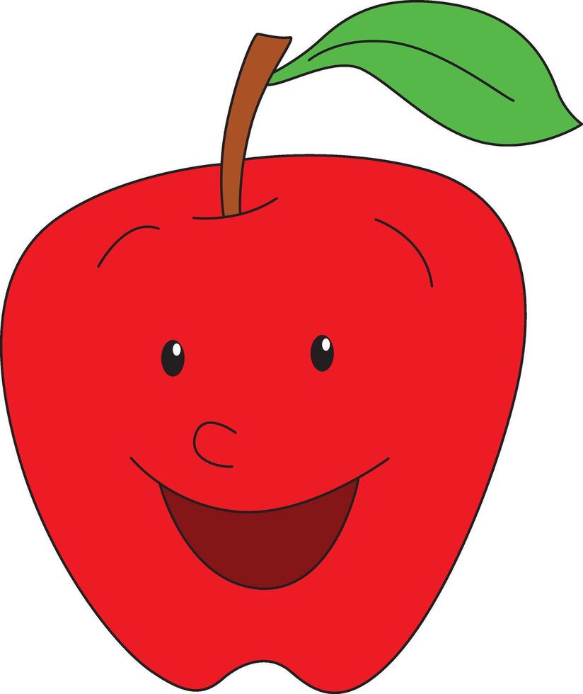 Cute Cartoon apple vector illustration