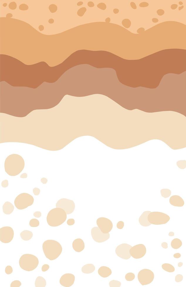 Abstract background in brown and cream colored waves with small grains vector