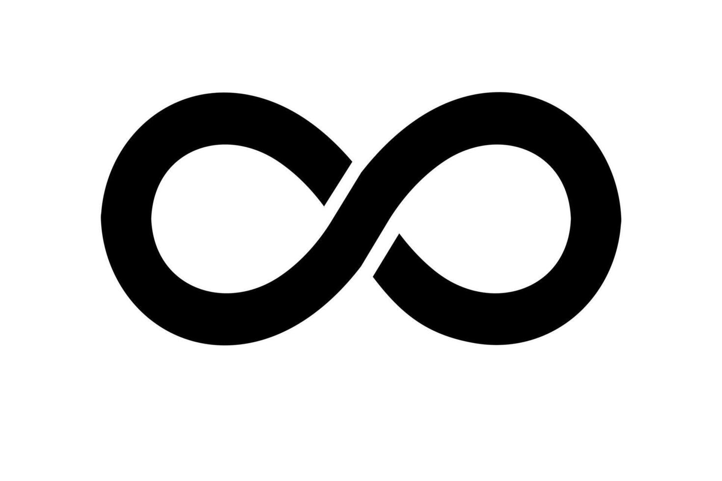 infinito símbolo, logo negro plano en blanco antecedentes aislado vector