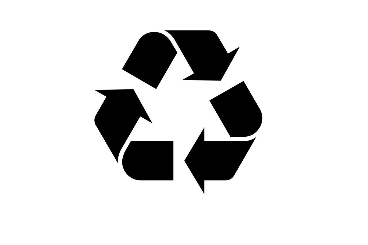 reciclar ,el reciclaje símbolo, icono negro plano , en blanco antecedentes aislado vector