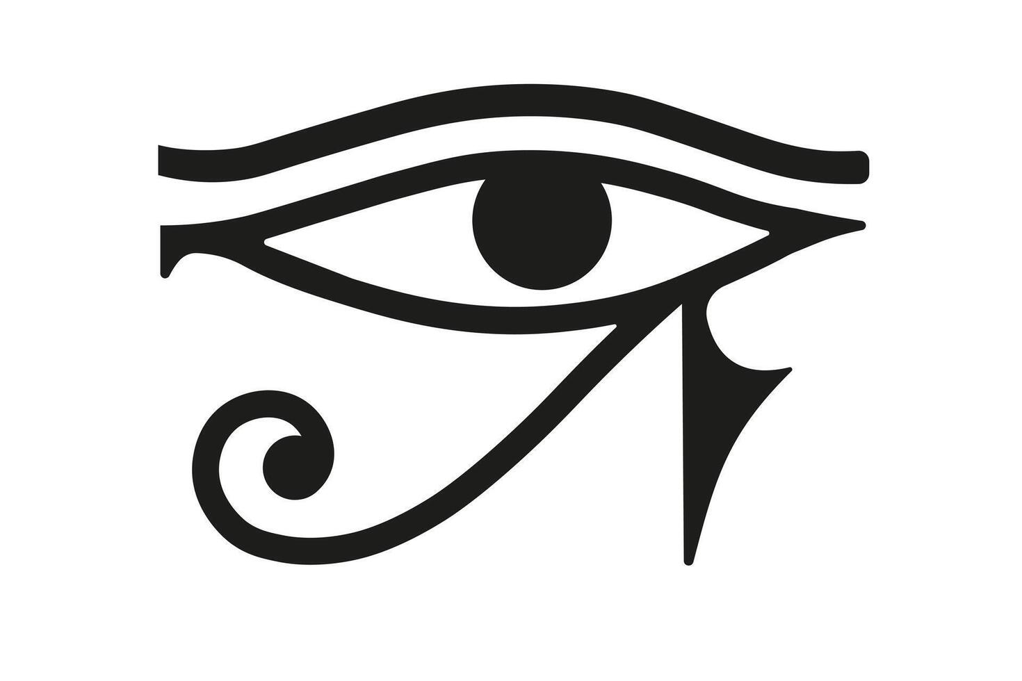 The Eye of Horus , symbol, logo, black flat on white background isolated vector