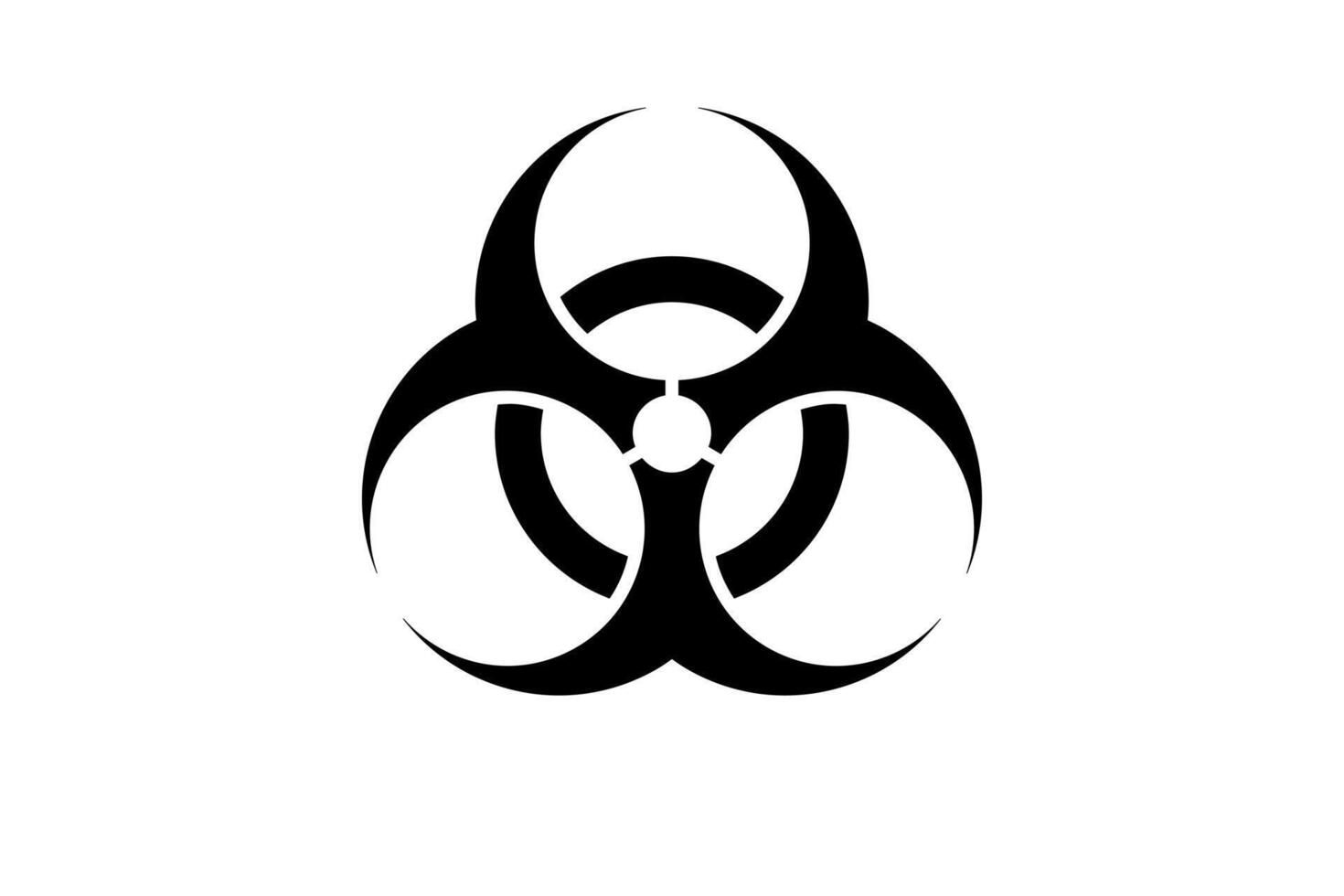 peligro biológico símbolo , icono negro plano en blanco antecedentes aislado vector para tu diseño proyecto