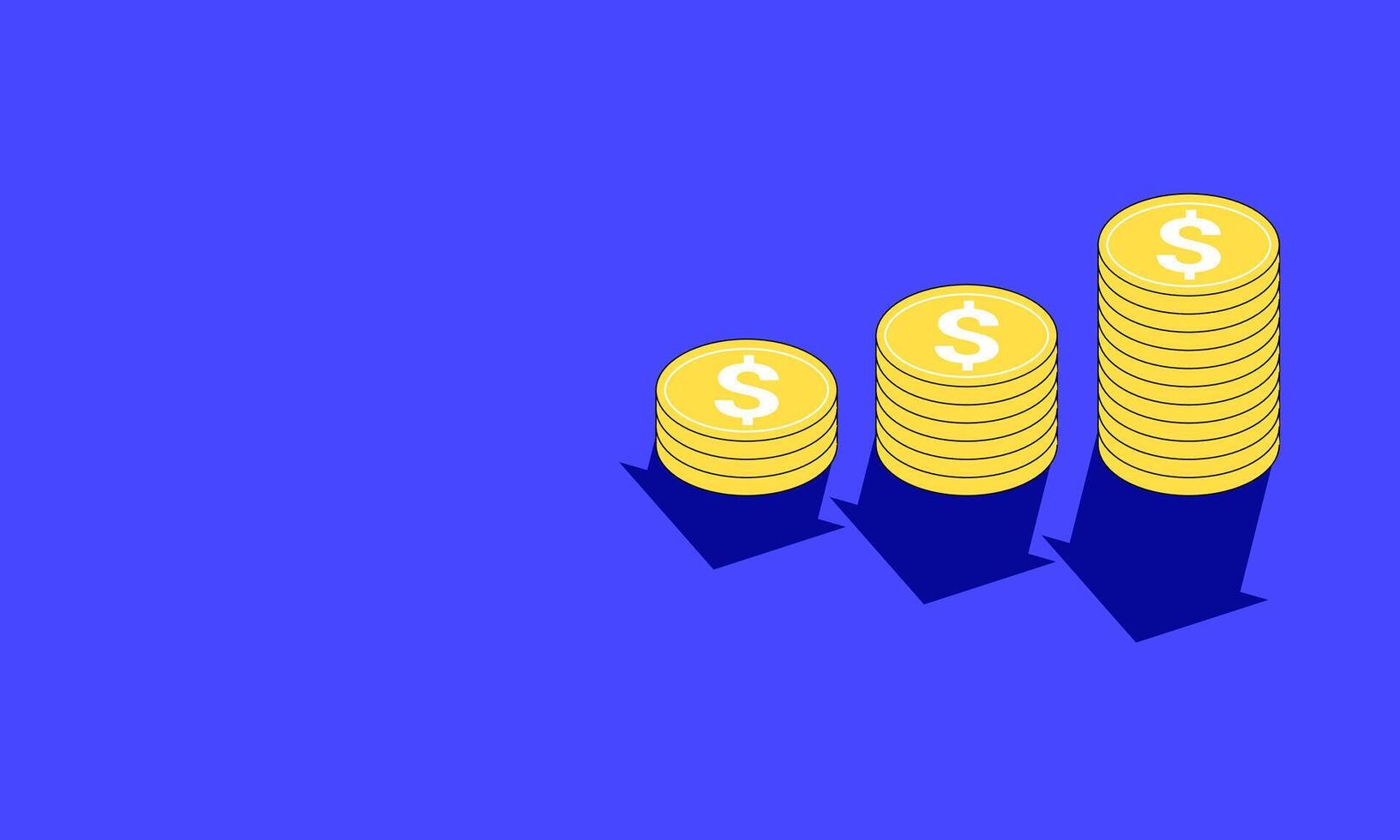 coin illustration with graphic shading, representing the concept of financial success, investment, financial planning vector