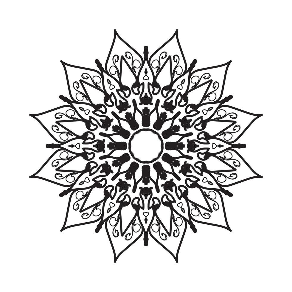 Beautiful vector hand drawn indian ornament mandala on background style.